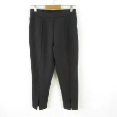 ベースメント BASEMENT スラックス パンツ アンクル スリット 黒 M L *T506