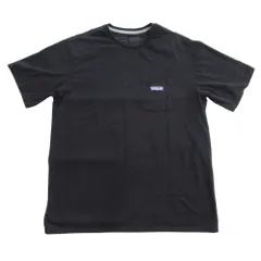 良品 Patagonia パタゴニア ロゴ ポケット Tシャツ カットソー クルーネック 半袖 M 黒 ブラック メンズ 古着 中古 USED