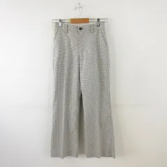 ヘザー Heather ストレートパンツ ロング チェック グレー 黒 F *A397