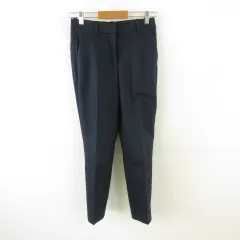 エイチ&エム H&M スラックス テーパードパンツ ロング 紺 34 *T531