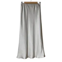 美品 BEAUTY&YOUTH ビューティアンドユース ポリエステルサテン マーメイドフレアスカート M オフホワイト レディース 古着 中古 USED