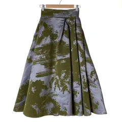 美品 FRAY I.D フレイアイディー シャンブレーフロッキースカート サイズ0 グレー レディース 古着 中古 USED