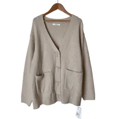 美品 24SS SNIDEL スナイデル ビジューリボンボタンミドルカーディガン サイズF ライトベージュ レディース 古着 中古 USED