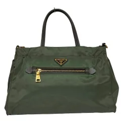 PRADA プラダ ナイロンキャンバス 2WAYショルダーバッグ B1843 カーキ  レディース 古着 中古 USED