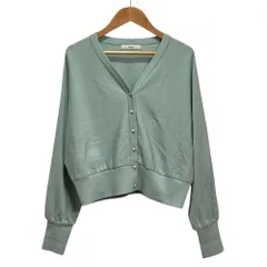 美品 Rene ルネ パールボタン ドルマンニットカーディガン 6212517 サイズ36 ライトブルー レディース 古着 中古 USED