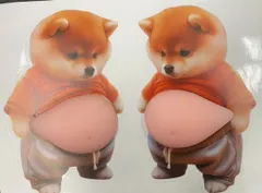 【新品未開封】お腹ぷにぷにシール×２匹/ 柴犬 /おなかぷくぷくシール /3D / 立体 / ボンボン / シール帳