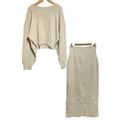 良品 23AW SNIDEL スナイデル アシメニットセットアップ 1 ベージュ レディース 古着 中古 USED