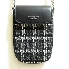 美品 kate spade new york ケイトスペード ステッフィー ツイード フォン クロスボディ ショルダーバッグ ブラック レディース 古着 中古 USED