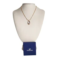 美品 SWAROVSKI スワロフスキー マルチカットクリスタル スネークチェーン ネックレス アクセサリー 箱付き ゴールドカラー レディース 古着 中古 USED