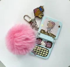 ハローキティ 携帯 デザイン キーホルダー & ファー 段々