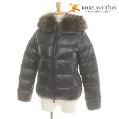 ■ DUVETICA デュベティカ ダウンジャケット 長袖 アウター フード/取り外し可 ファー ナイロン レディース 40 (L相当) ダークネイビー