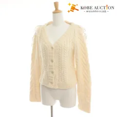 ■ CECILIE BAHNSEN カーディガン 長袖 トップス ニット レース/取り外し可 ボタン レディース M/L アイボリー