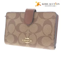 ■ コーチ 財布 F23553 二つ折り財布 シグネチャー ファスナー レディース ブラウン タグ付き