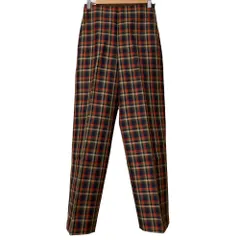 美品 UNITED ARROWS ユナイテッドアローズ チェック ワイドパンツ サイズ34 マルチカラー レディース 古着 中古 USED