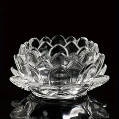 クリスタルロータスボウルガラス製の蓮の花の装飾品、家の部屋のデコレーション、クリスタル製の灰皿キャンドルホルダーカップ、車のクラフト用のキャンドルアクセサリー、家の部屋のリビングルームオフィスのデコレ