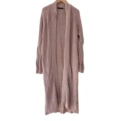   EMODA  エモダ　リネン混　長袖ロングカーディガン　ピンク系　レディース　フリーサイズ　【Z1738】