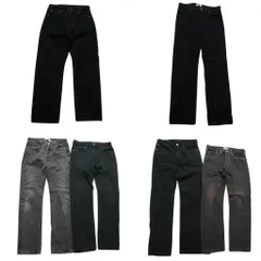 古着卸 まとめ売り リーバイス 501 ブラックデニム パンツ 6枚セット (メンズ 32 /31 /30 ) 白ステッチ アメカジ フェード 中古古着 ND0072