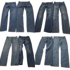 古着卸 まとめ売り リーバイス 505 デニム パンツ 8枚セット (メンズ 30 /31 /32 ) フェード ヒゲ アメカジ ブルー 中古 古着 ND0587