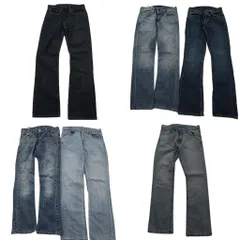 古着卸 まとめ売り リーバイス 527 デニム パンツ 6枚セット (メンズ 30 /31 /32 /33 ) フレアカット インディゴブルー 中古 古着 ND0611