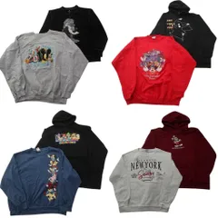 古着卸 まとめ売り キャラクター スウェット 8枚セット (メンズ XL /2XL /3XL ) スヌーピー ディズニー マリオ ポケモン 中古 古着 ND1017