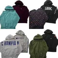 古着卸 まとめ売り チャンピオン Champion リバースウィーブ スウェット 8枚セット (メンズ M ) フーディー アームロゴ 中古 古着 ND1979
