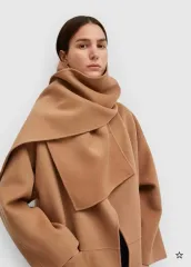 ペーパー ムーン ショールカラー ハンドメイド ロングコート + マフラー セット