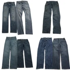 古着卸 まとめ売り カーハート Carhartt デニム パンツ 7枚セット (メンズ 32 /33 ) ストレート インディゴブルー 中古 古着 ND3337