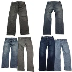 古着卸 まとめ売り リーバイス 501 デニム パンツ 6枚セット (メンズ 34 ) ブラック インディゴブルー ストレート 中古 古着 ND3247