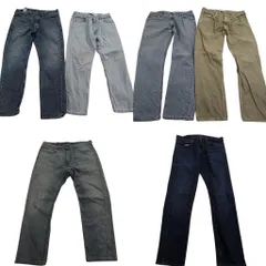 古着卸 まとめ売り リーバイス 505 デニム パンツ 6枚セット (メンズ 36 ) インディゴブルー ベージュ アメカジ 中古 古着 ND3267