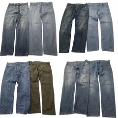 古着卸 まとめ売り リーバイス 505 デニム パンツ 8枚セット (メンズ 36 ) インディゴブルー カーキ アメカジ 中古 古着 ND3278