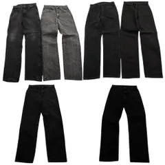 古着卸 まとめ売り RUSTLER ラスラー ブラックデニム パンツ 6枚セット (メンズ 30 /29 ) フェード アメカジ 中古 古着 ND3299