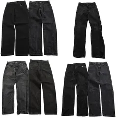 古着卸 まとめ売り RUSTLER ラスラー ブラックデニム パンツ 7枚セット (メンズ 32 /31 /30 ) アメカジ フェード 中古 古着 ND3298