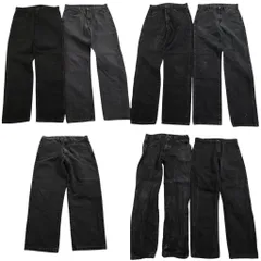 古着卸 まとめ売り RUSTLER ラスラー ブラックデニム パンツ 7枚セット (メンズ 34 /33 /32 ) ペインティング アメカジ 中古 古着 ND3296