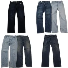 古着卸 まとめ売り リーバイス 505 デニム パンツ 6枚セット (メンズ 33 /34 ) ストレート アメカジ インディゴブルー 中古 古着 ND3355