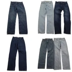 古着卸 まとめ売り リーバイス 505 デニム パンツ 6枚セット (メンズ 32 ) インディゴブルー アメカジ フェード 中古 古着 ND3282