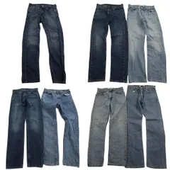 古着卸 まとめ売り リーバイス 505 デニム パンツ 7枚セット (メンズ 31 ) インディゴブルー アメカジ ヒゲ 中古 古着 ND3306