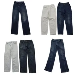 古着卸 まとめ売り リー LEE デニム パンツ 6枚セット (メンズ 30 /29 ) ヒゲ インディゴブルー ホワイト 中古 古着 ND3420