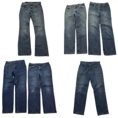 古着卸 まとめ売り リー LEE デニム パンツ 6枚セット (メンズ 34 /32 ) アメカジ フェード インディゴブルー 中古 古着 ND3419