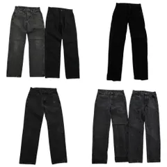 古着卸 まとめ売り RUSTLER ラスラー ブラックデニム パンツ 6枚セット (メンズ 30 ) ペインティング アメカジ 中古 古着 ND3446