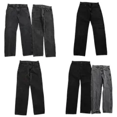 古着卸 まとめ売り RUSTLER ラスラー ブラックデニム パンツ 6枚セット (メンズ 32 /31 ) グレー アメカジ ヒゲ 中古 古着 ND3444