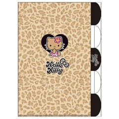 【送料無料】ハローキティ 日焼けシリーズ ダイカット 5インデックスクリアファイル レオパード クリアファイル 収納 5ポケット