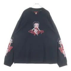 mastermind JAPAN (マスターマインドジャパン) 25AW WORLD×BETTY BOOP ワールド ベティブープ ボクシーフィットプリント長袖Tシャツ MW25C15-TS206 ブラック/レッド