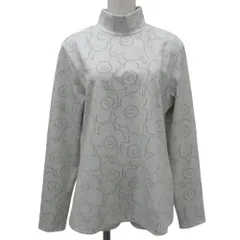 良品 marimekko マリメッコ 60th ウニッコ ラインプリント ハイネック カットソー XL ライトベージュ レディース 古着 中古 USED