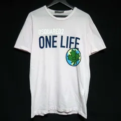 美品 22SS DSQUARED2 ディースクエアード ONE LIFE ONE PLANET プリント 半袖 Tシャツ Mサイズ 175/92A ピンク メンズ 古着 中古 USED