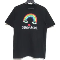 美品 22SS DSQUARED2 ディースクエアード レインボープリント 半袖 Tシャツ カットソー Mサイズ 165/88A ブラック レディース 古着 中古 USED