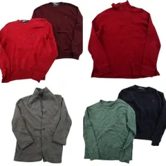 【未検品】古着卸 まとめ売り ラルフローレン セーター 6枚セット (メンズ M ) ハーフジップ ジャケット 90’s 中古 古着 ND2179