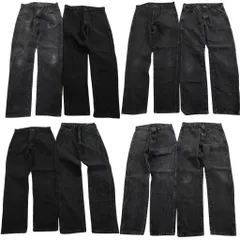 古着卸 まとめ売り RUSTLER ラスラー ブラックデニム パンツ 8枚セット (メンズ 32 ) アメカジ フェード 中古 古着 ND3297