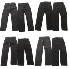 古着卸 まとめ売り RUSTLER ラスラー ブラックデニム パンツ 8枚セット (メンズ 33 /32 ) アメカジ フェード 中古 古着 ND3398