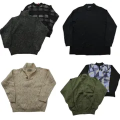 古着卸 まとめ売り セーター MIX 6枚セット (メンズ L ) スタンドカラー ハーフジップ カーディガン ショールカラー ニット 中古 ND3899
