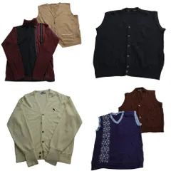 古着卸 まとめ売り セーター MIX 6枚セット (メンズ L ) ベスト カーディガン ワンポイント タートルネック ニット 中古 古着 ND3913